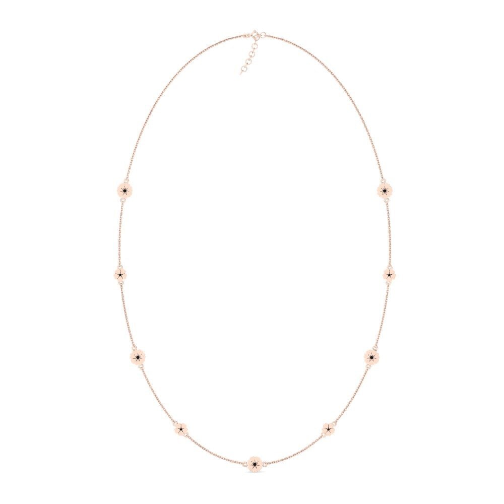14ct Rose Gold Black Sapphire Women's Necklace Eyall