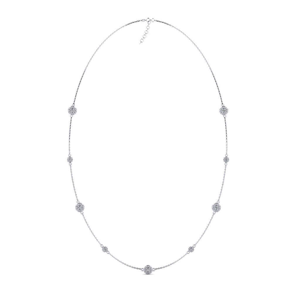 White Silver Women's Necklace Faectel