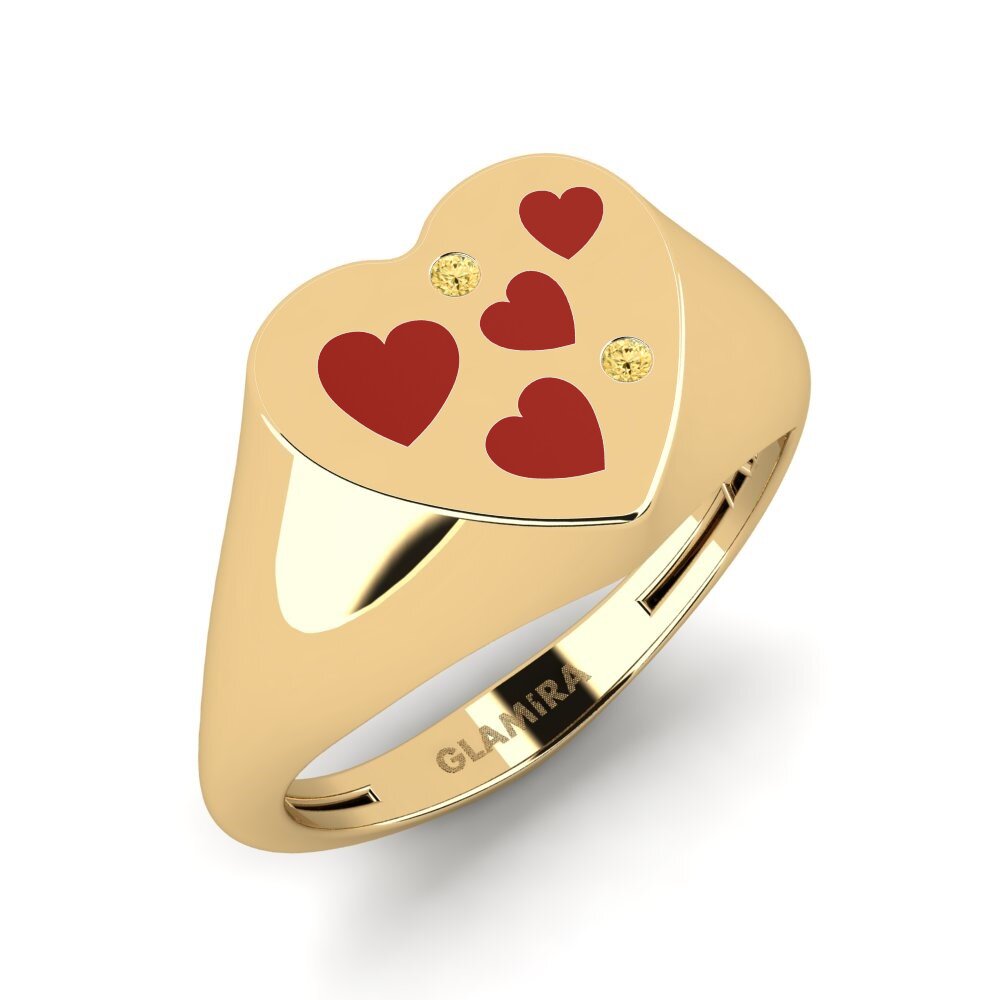 Gelber Diamant Pinker Ring Hnin