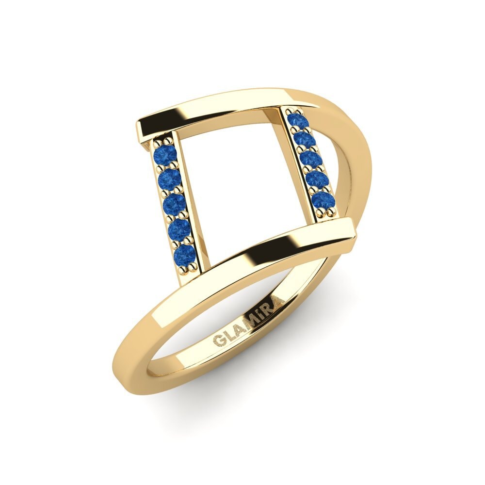 Dark Blue Zirconia Pinky Ring Hyrw