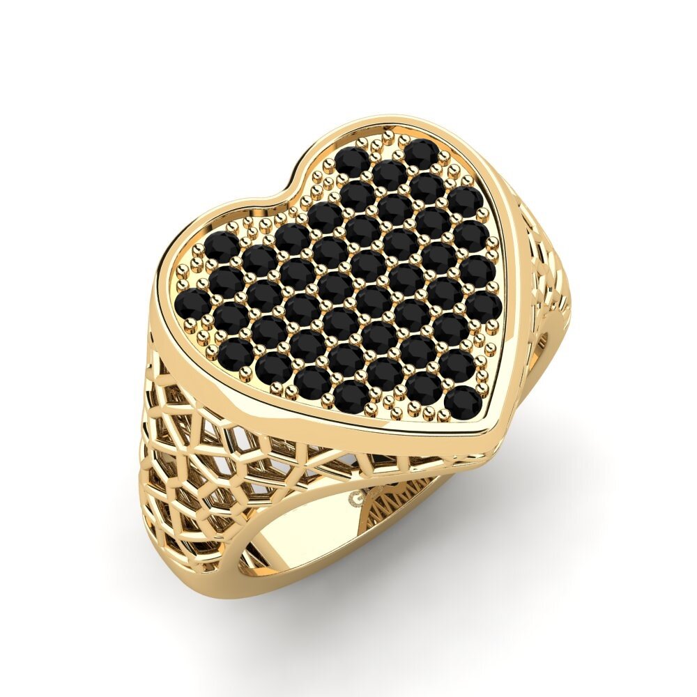 Diamant Noir Anneau rose Lomeddo