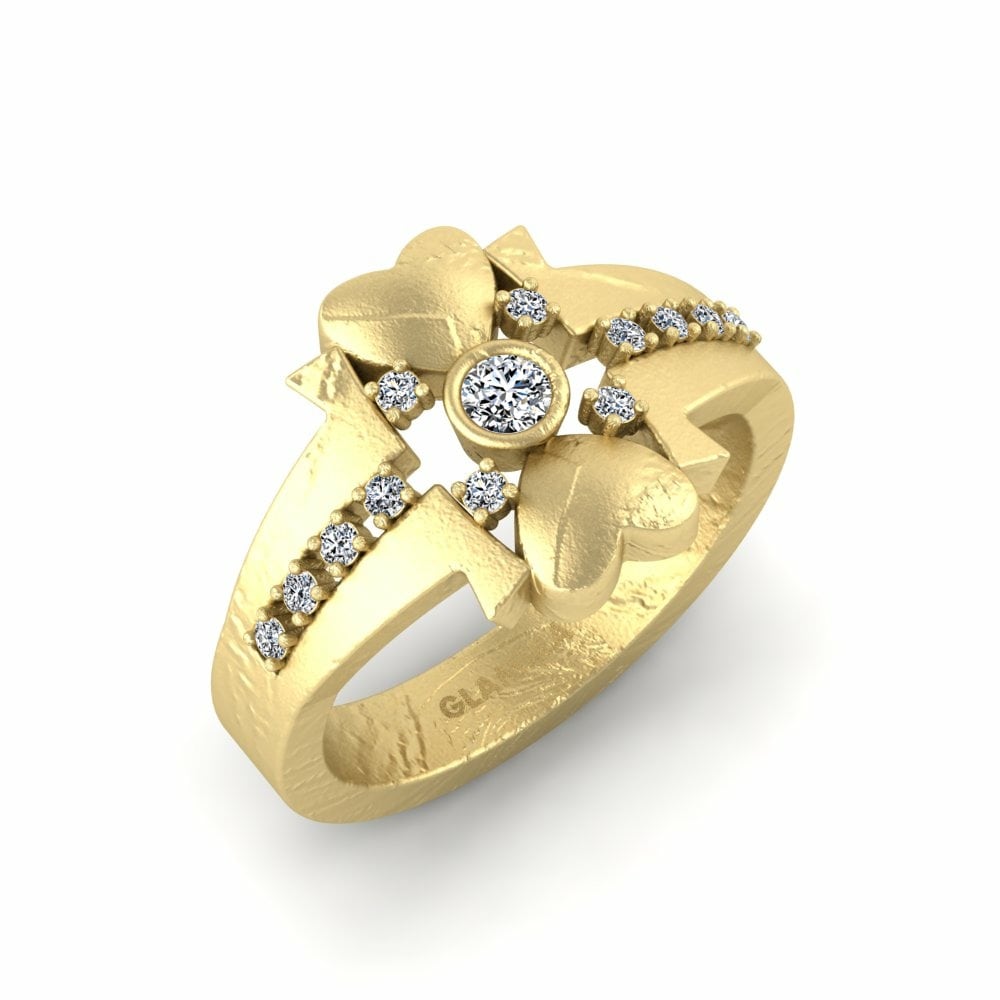Pinky Ring Maindera 585 Yellow Gold & Swarovski Crystal