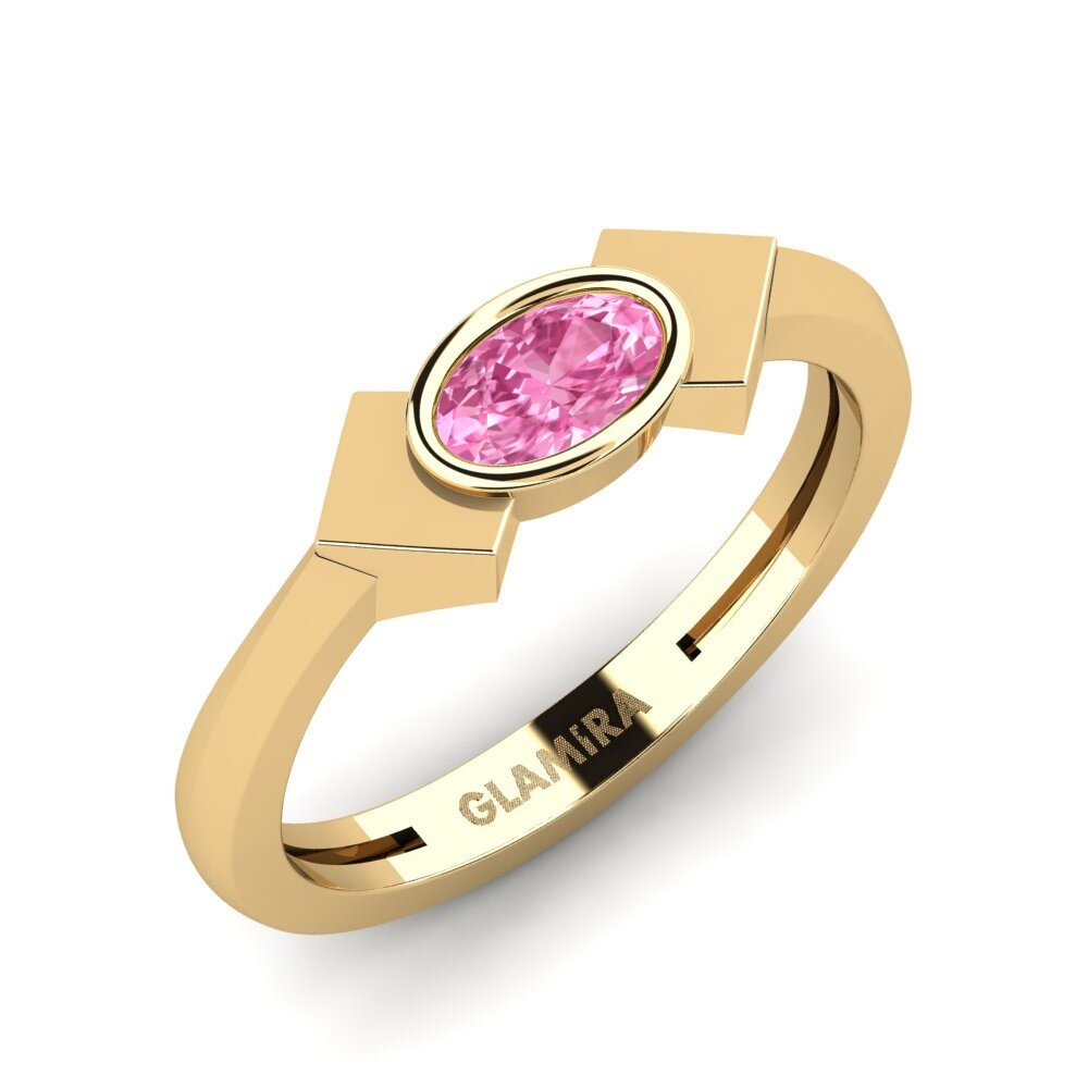 Ovalado Zafiro Rosado Anillo meñique Mathinal