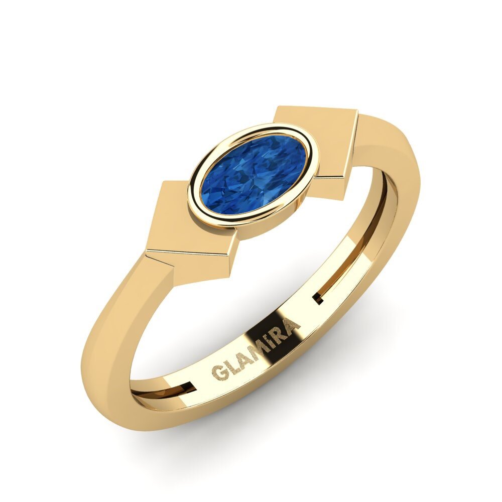Dark Blue Zirconia Pinky Ring Mathinal