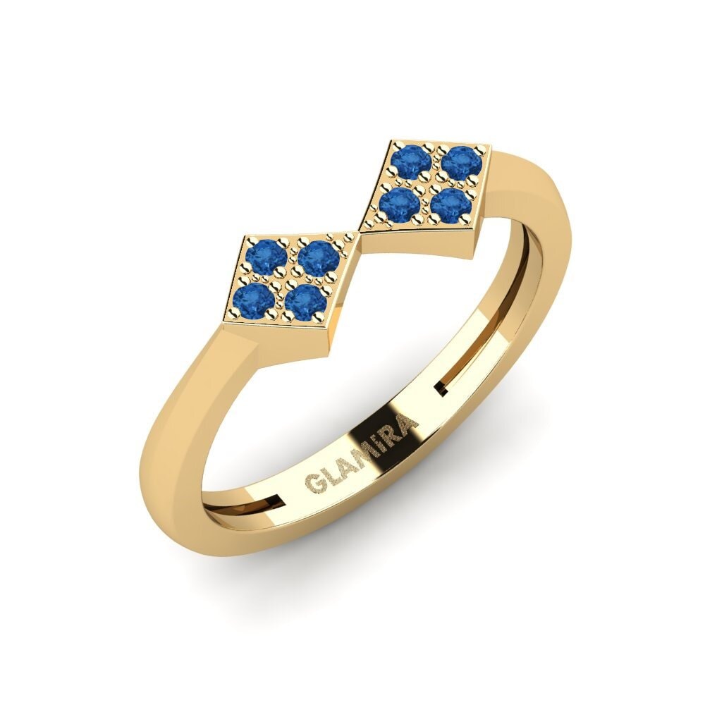 Dark Blue Zirconia Pinky Ring Moslin