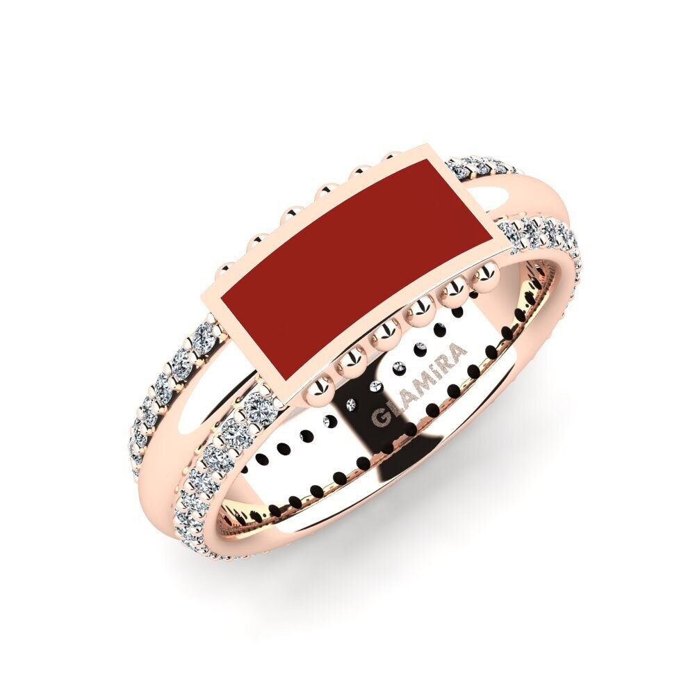 Rotgold 585 Pinker Ring Prinseld