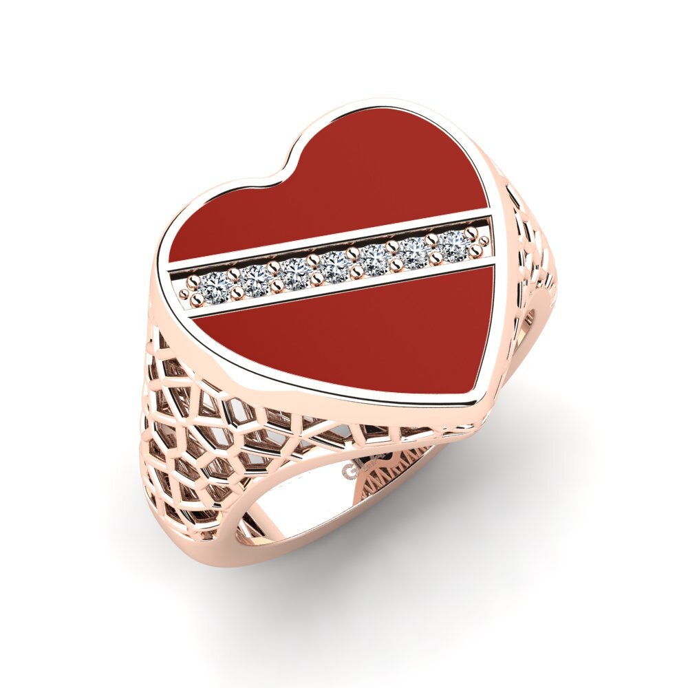 Rotgold 585 Pinker Ring Recges