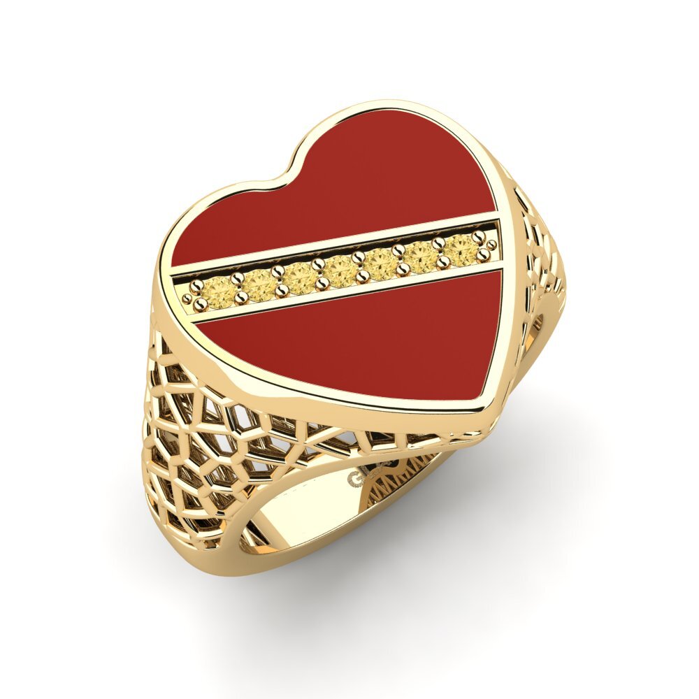Gelber Diamant Pinker Ring Recges