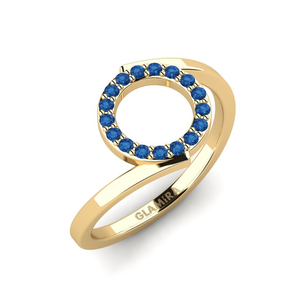 Dark Blue Zirconia Pinky Ring Sces