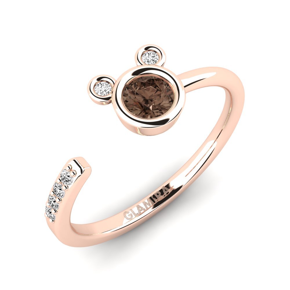 14k Rose Gold Smoky Quartz Pinky Ring Ufandin