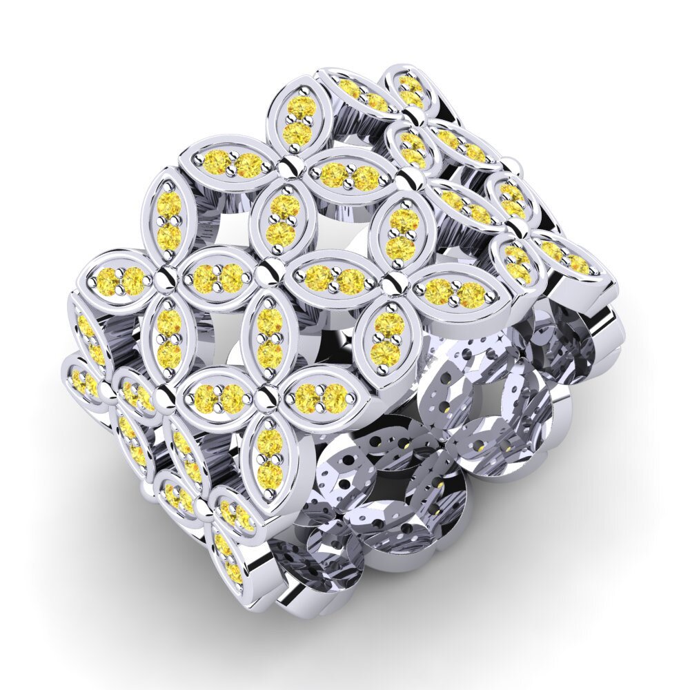 950 Platinum Yellow Sapphire Ring Bayer
