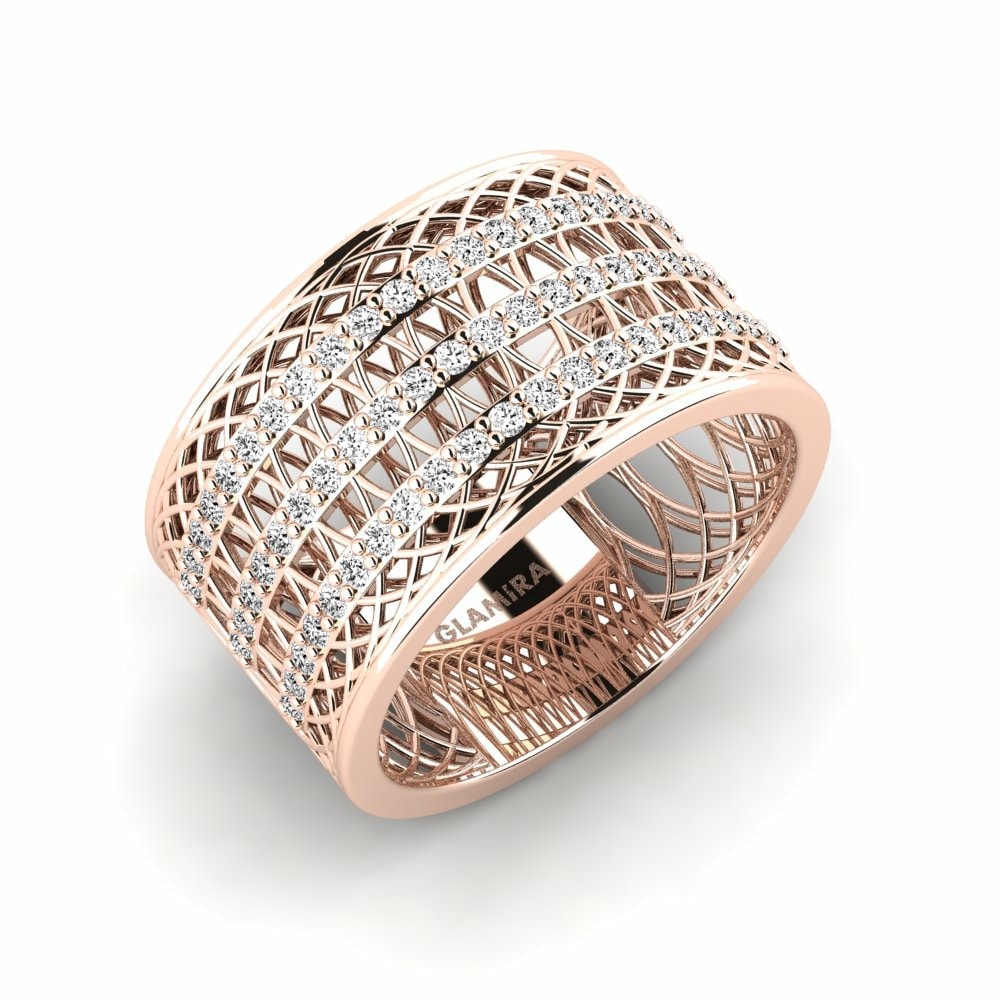 Ouro Rosa 14K Anel Charlizew