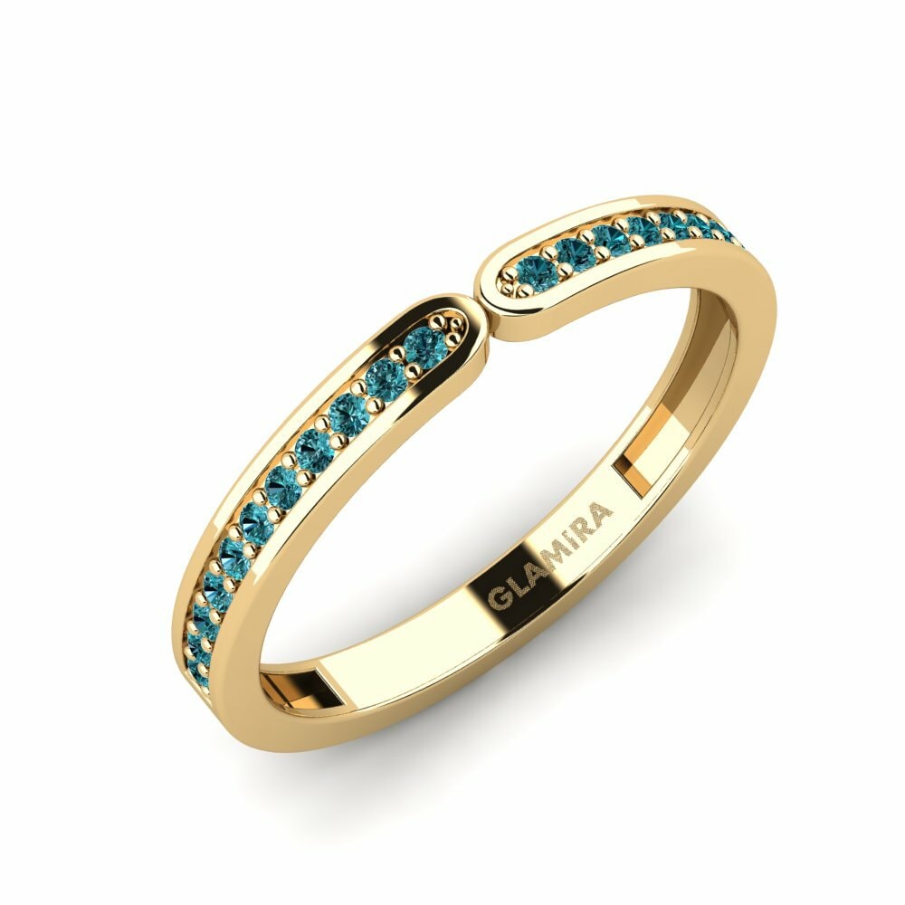 Anillo Coppar Diamante Azul