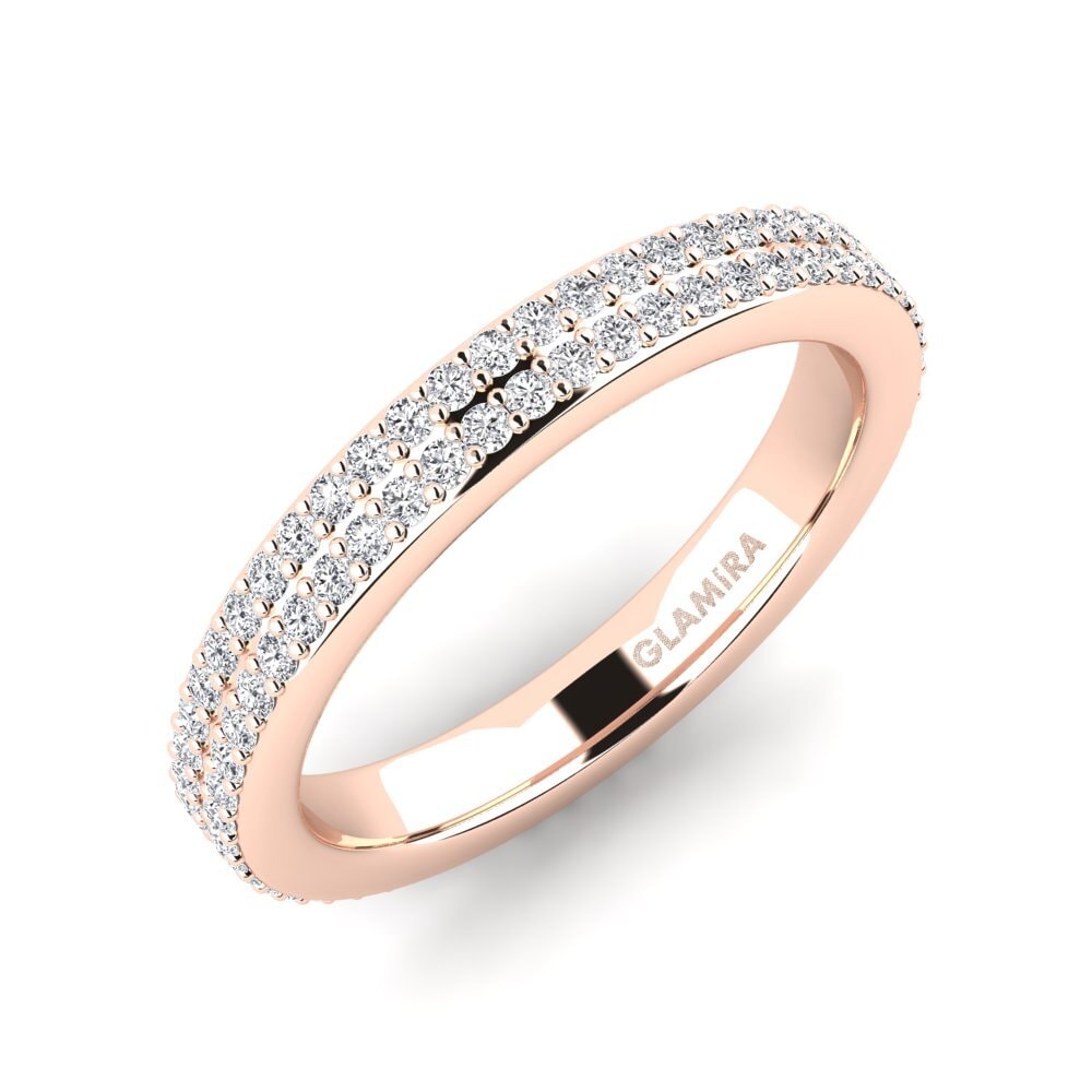 Or rose 14k Diamant Bague Etenth