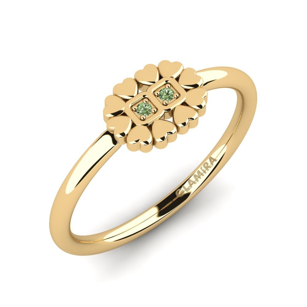 Diamante Verde Anel Fingo