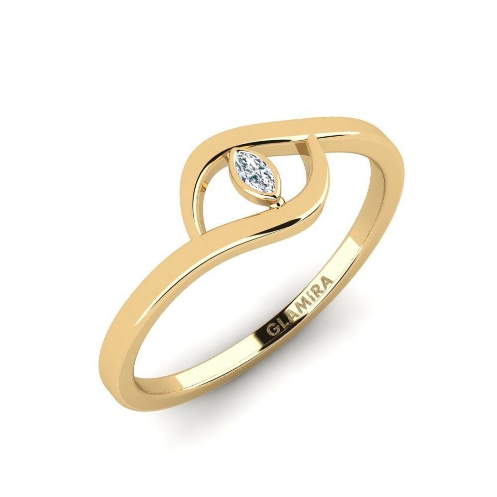 Fashion Rings GLAMIRA Trece 585 Yellow Gold Swarovski Crystal