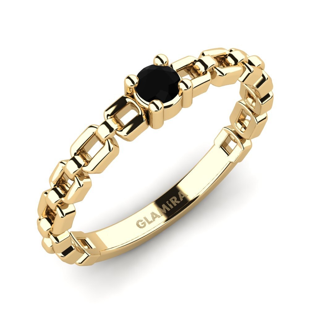 Black Sapphire Engagement Ring Vomen