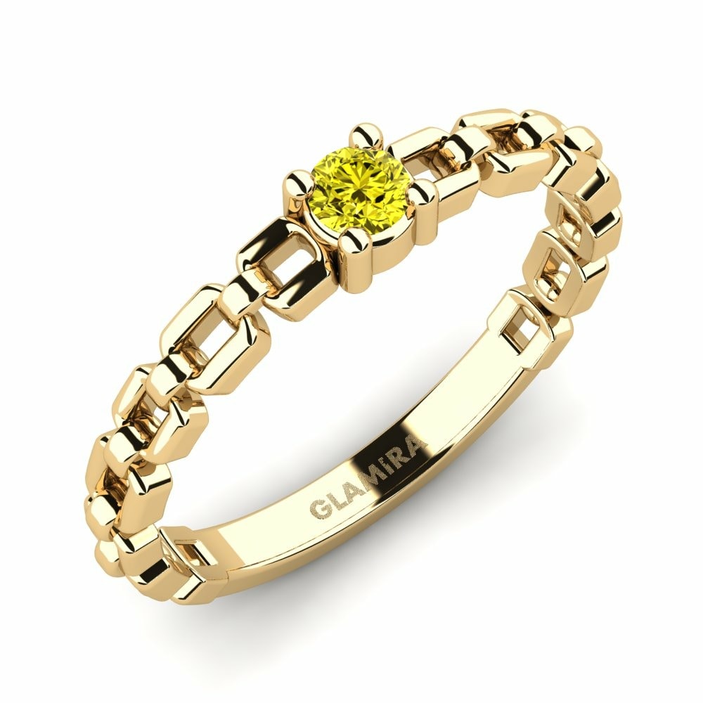 Yellow Diamond Engagement Ring Vomen