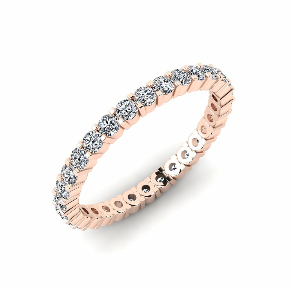 Eternity Women’s Wedding Rings GLAMIRA Yldrost 585 Rose Gold Swarovski Crystal