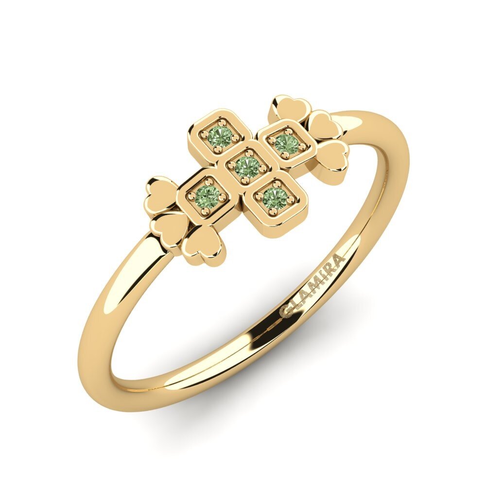 Diamante Verde Anel Geychi