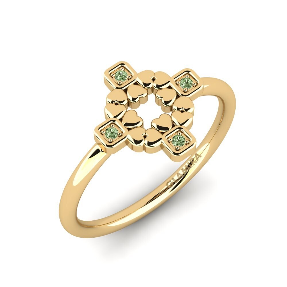 Diamante Verde Anel Gucain