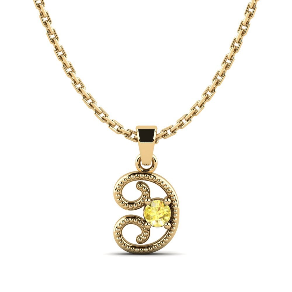 Yellow Sapphire Women's Pendant Qual