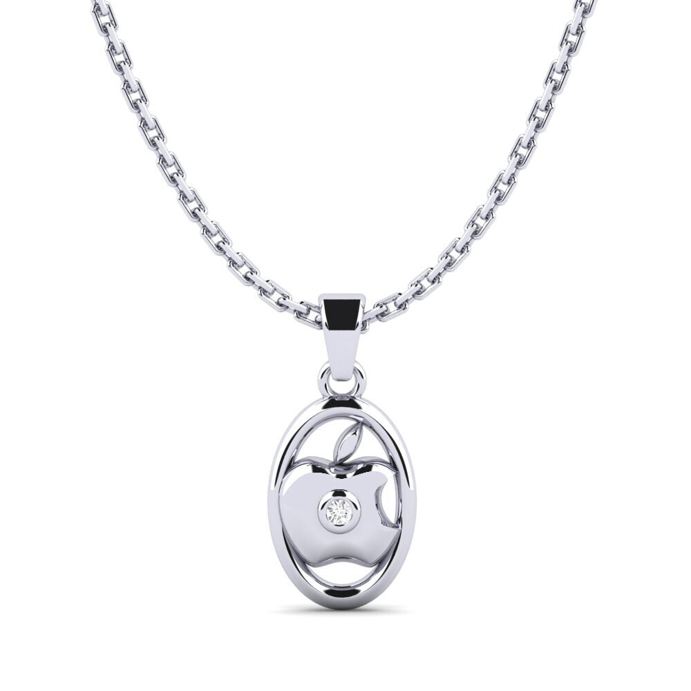 Plata 925 Zafiro blanco Colgante de Mujer Utoll