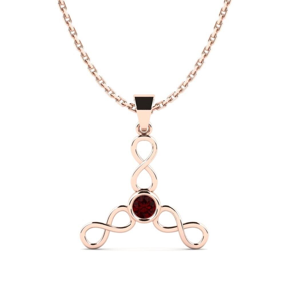 14k Oro Rosa Granate Colgante de Mujer Vamban