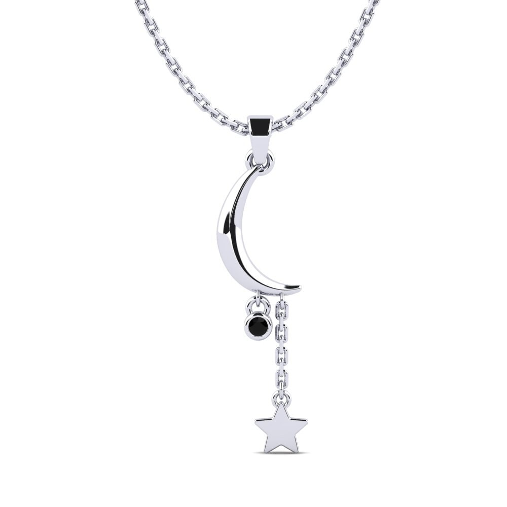 925 Prata de lei Diamante Negro Pingente Feminino Vapres