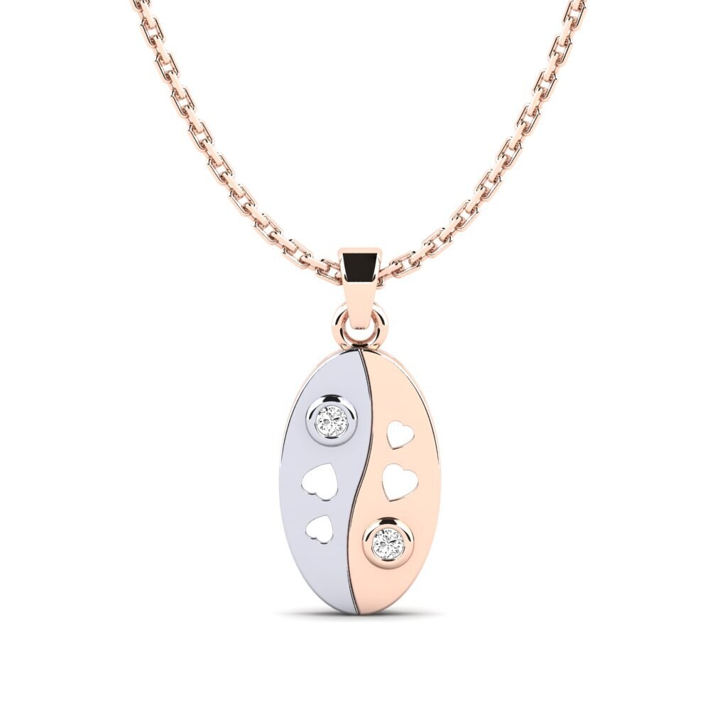 18k Oro Rosa & Blanco Moissanita Colgante de Mujer Watrowils