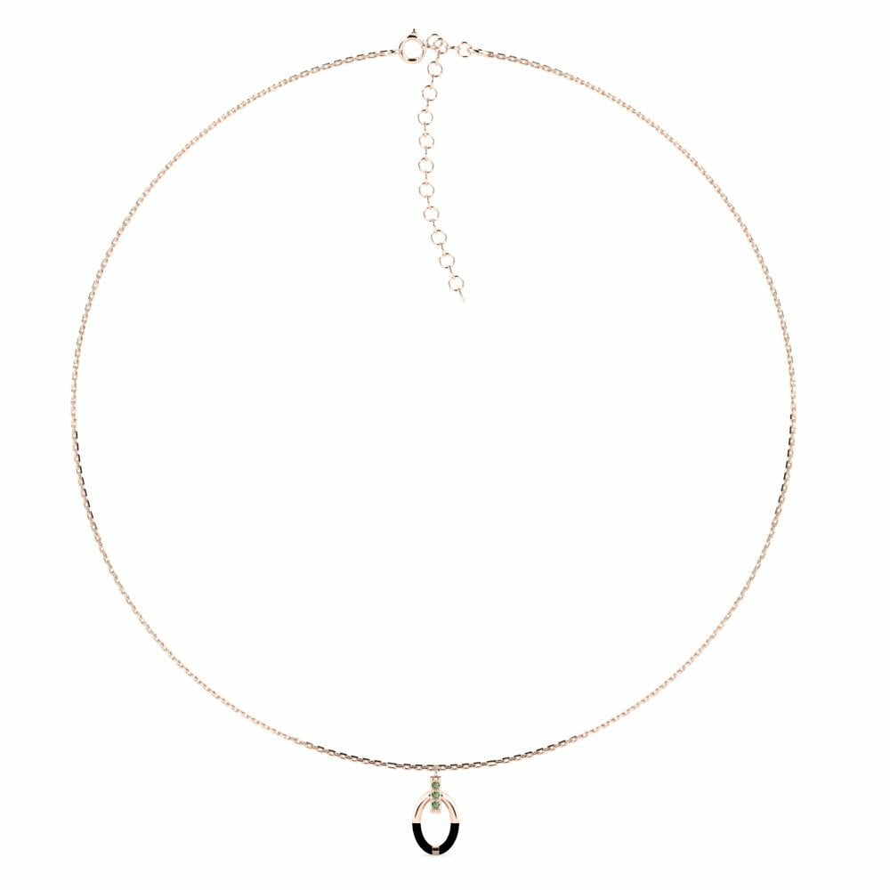 Vàng Hồng 9K Kim Cương Xanh Lá Cây Dây chuyền choker nữ Achieve