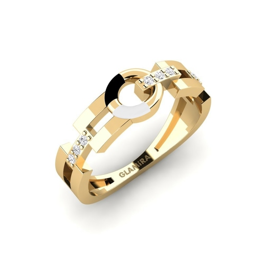 Ring Administravitely 585 Yellow Gold & White Sapphire