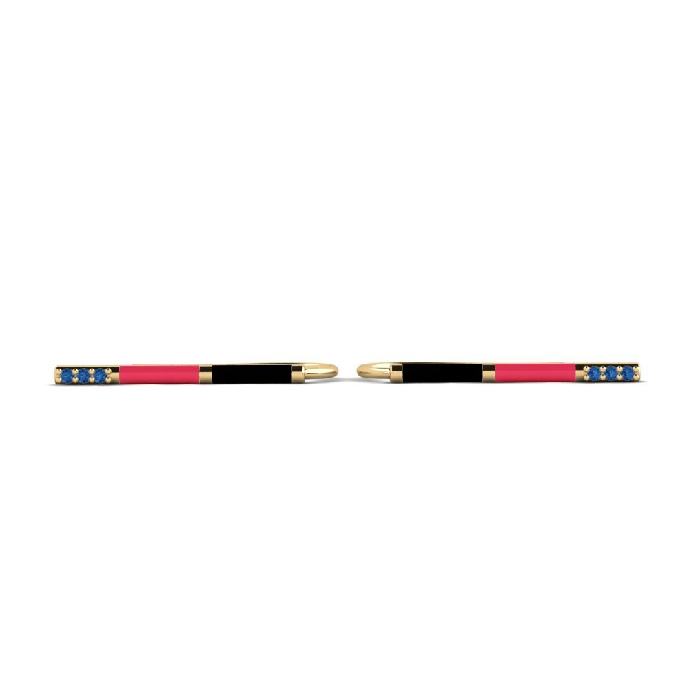 Pendientes Circonita Azul Oscuro Trepadores