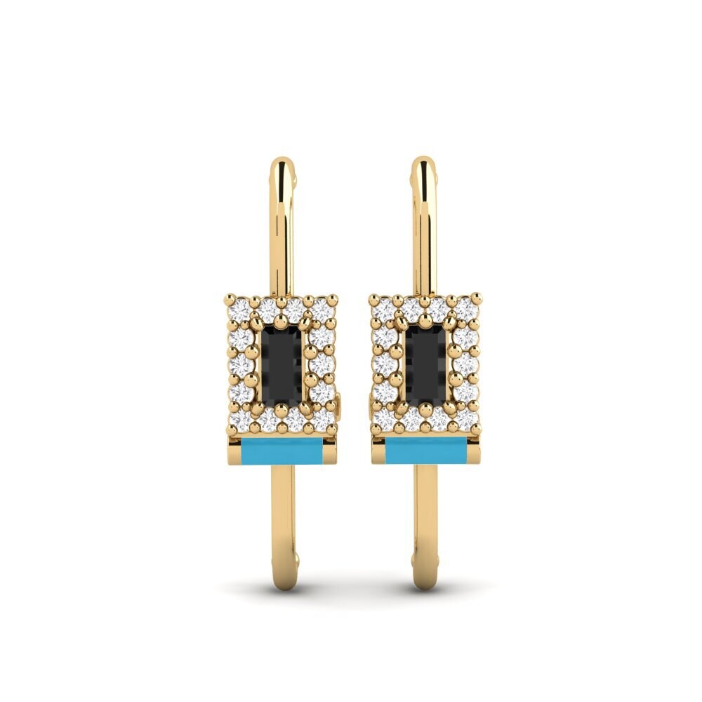 Onyx Noir Boucle d'oreille femme Ashford