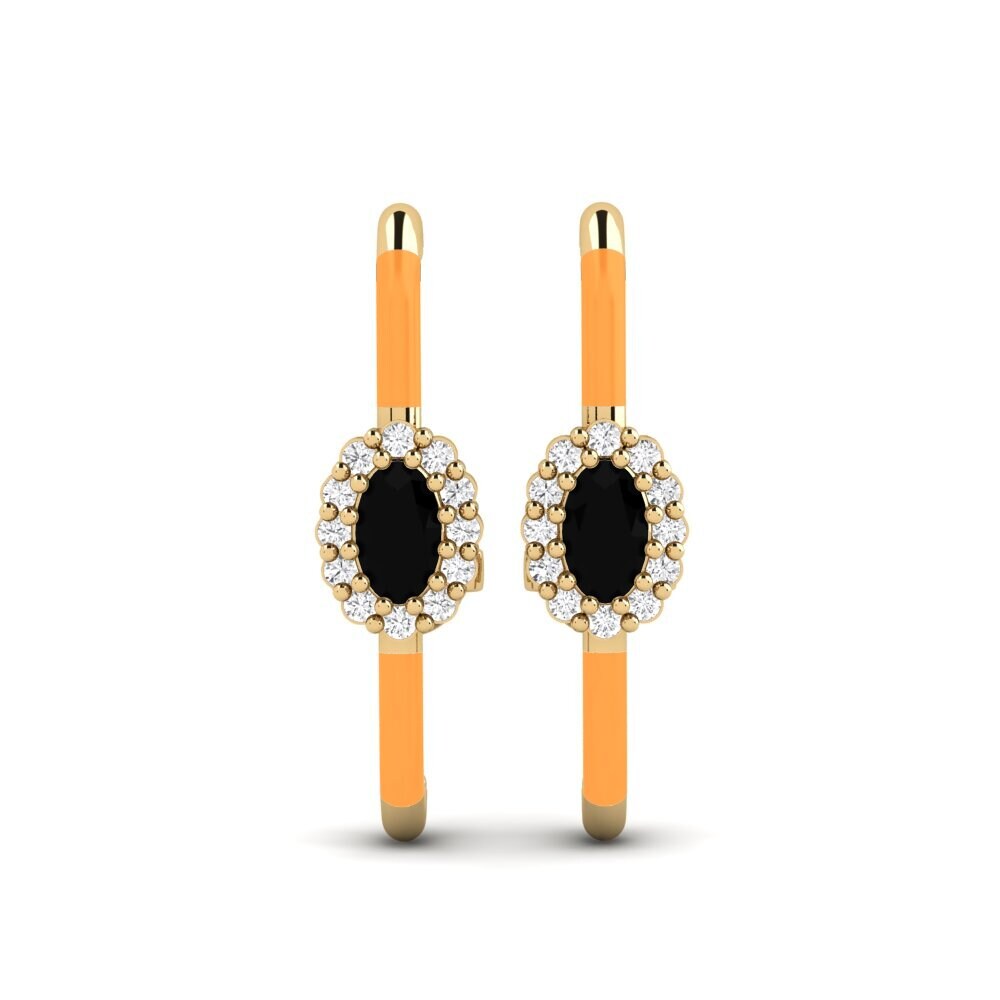 Onyx Noir Boucle d'oreille femme Bozrah