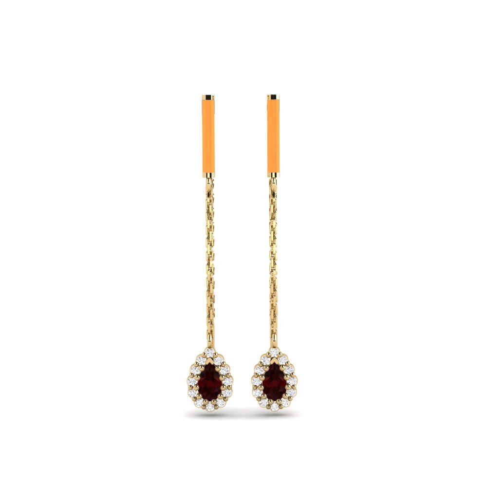 Pendientes Granate Pendientes de cadena