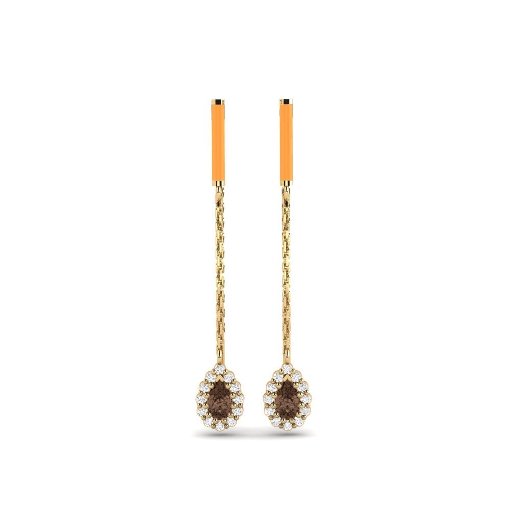 Ear Threads Smoky Quartz Earrings