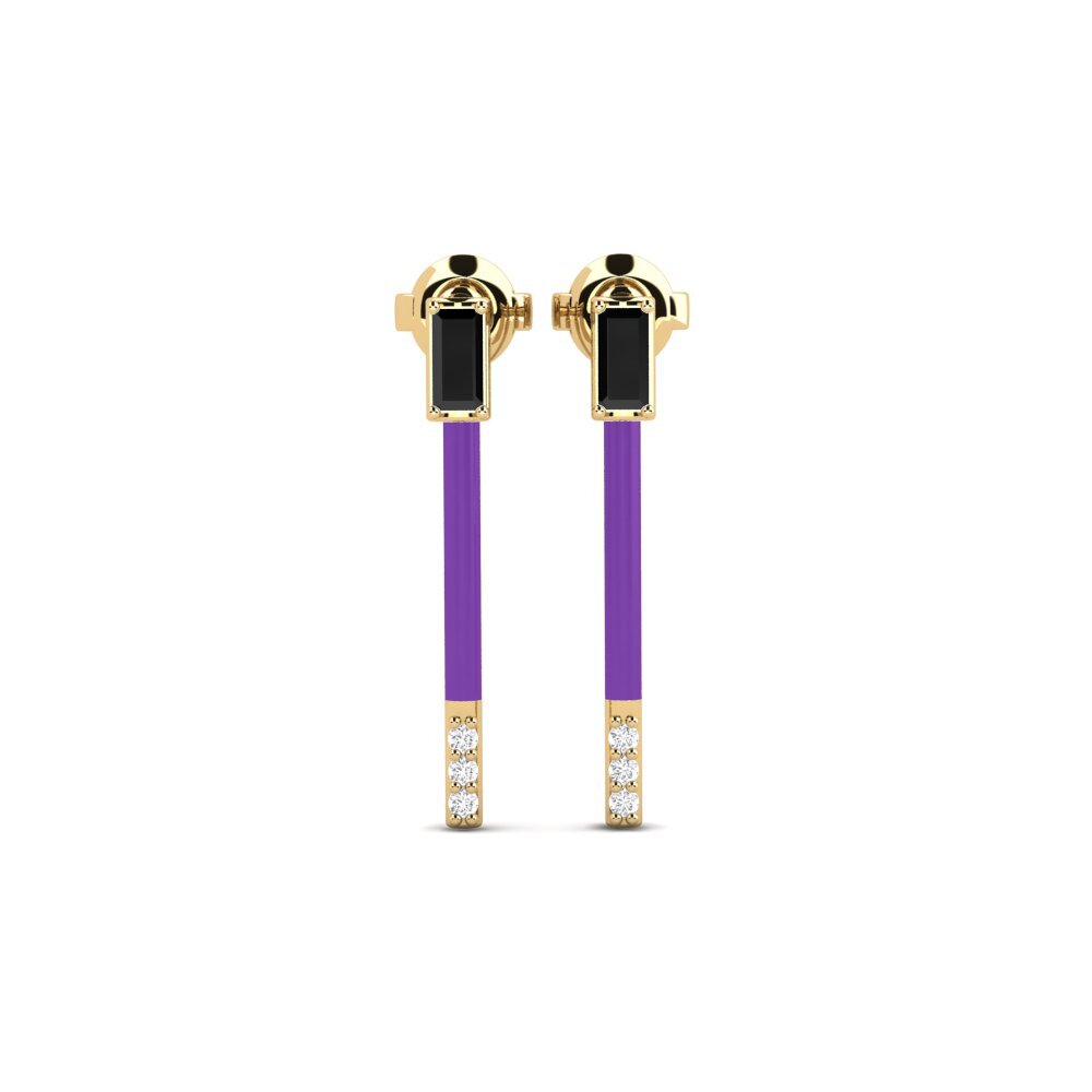 Onyx Noir Boucle d'oreille femme Diapori