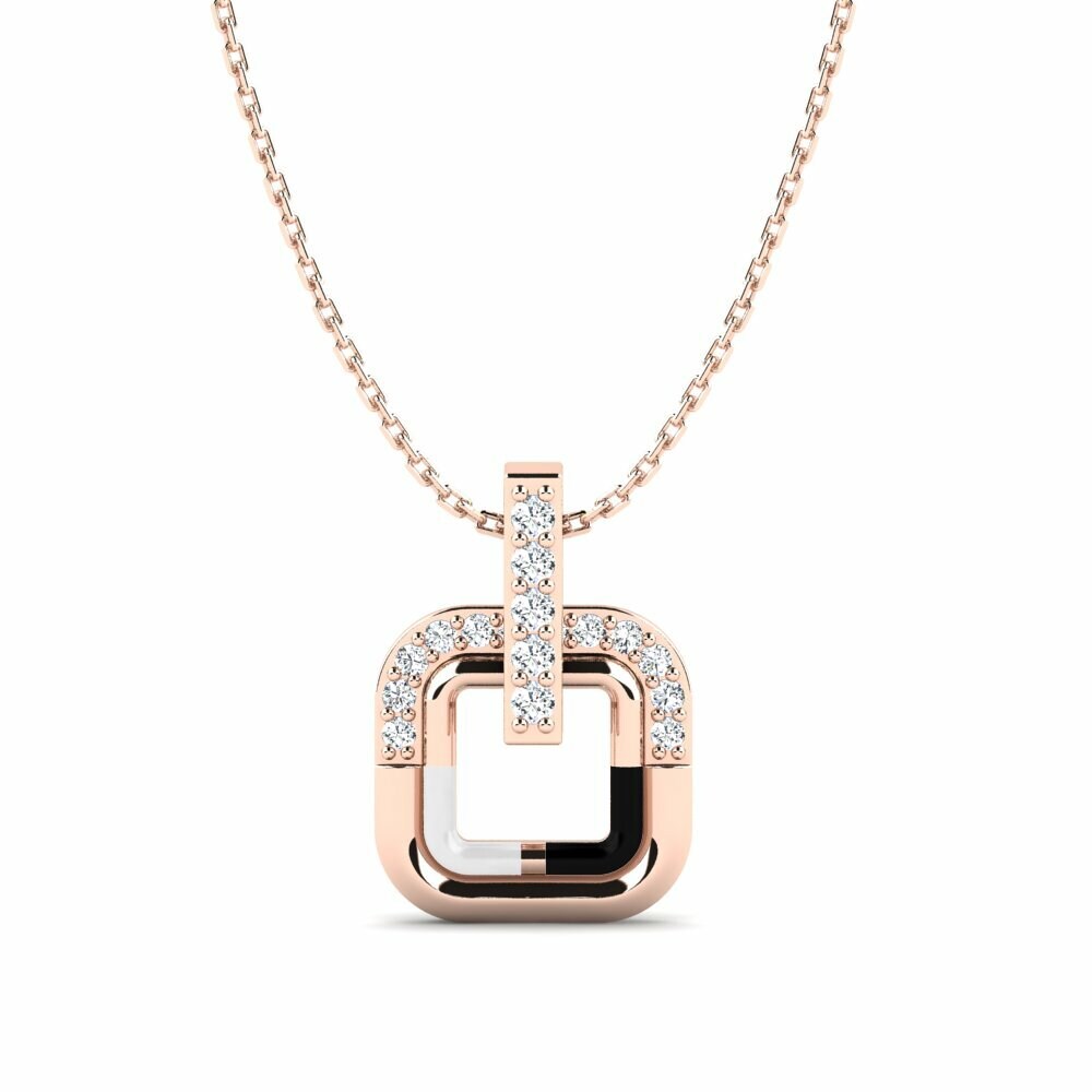 Vàng Hồng 18K Đá Zirconia Mặt dây chuyền nữ Enhance