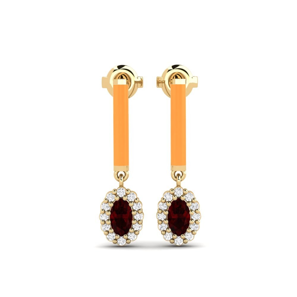 Pendientes Granate Gotas y cuelgan