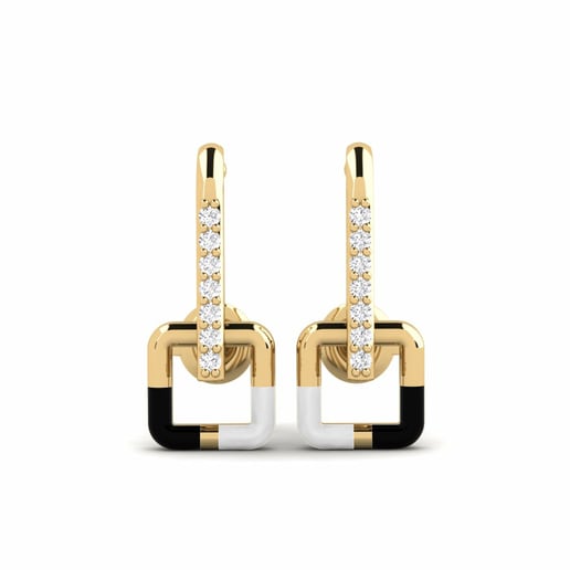 Earring Federal 585 Yellow Gold & White Sapphire
