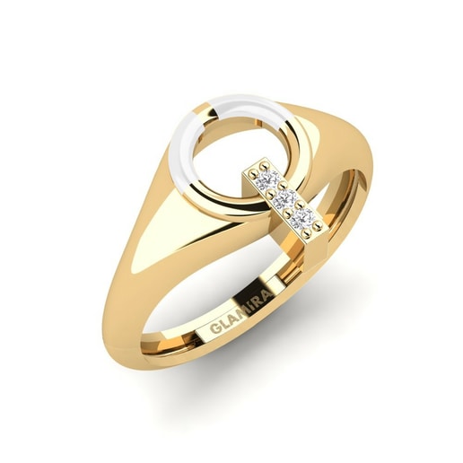 Ring Intelligence 585 Yellow Gold & White Sapphire