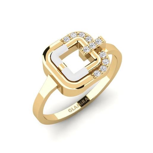 Ring Ministry 585 Yellow Gold & White Sapphire