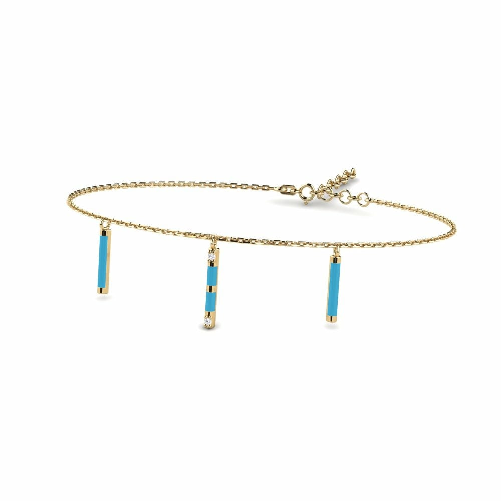 Chain Bracelets Joy Bracelets Prosfora 585 Yellow Gold White Sapphire