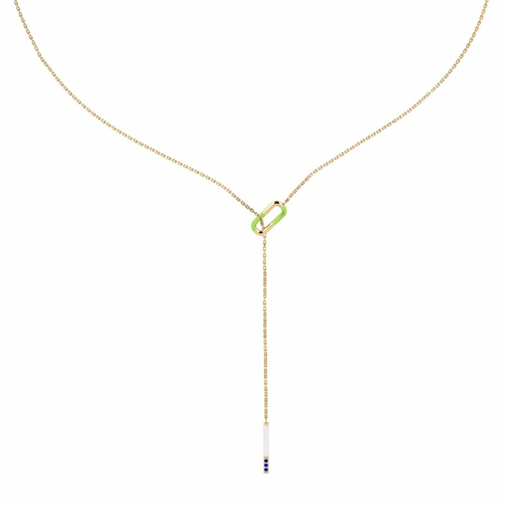 Vàng 18K Đá Sapphire Dây chuyền nữ Strongyli
