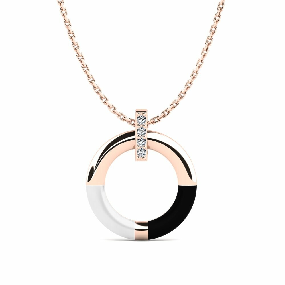 Vàng Hồng 18K Đá Zirconia Mặt dây chuyền nữ Symbolically