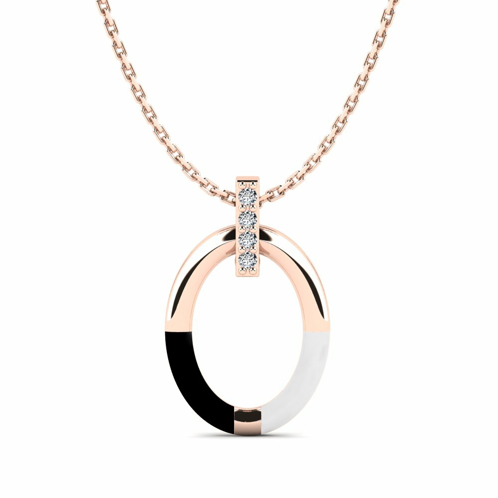 Vàng Hồng 18K Đá Zirconia Mặt dây chuyền nữ Symbolist