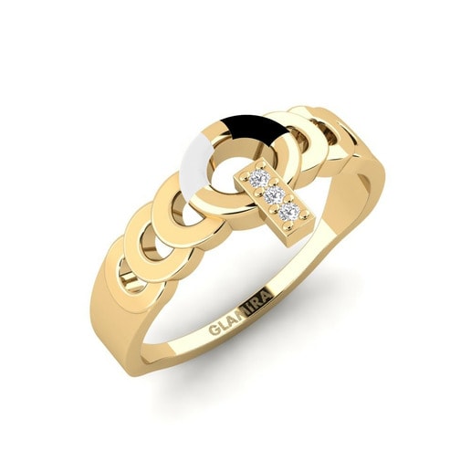 Ring Theory 585 Yellow Gold & White Sapphire