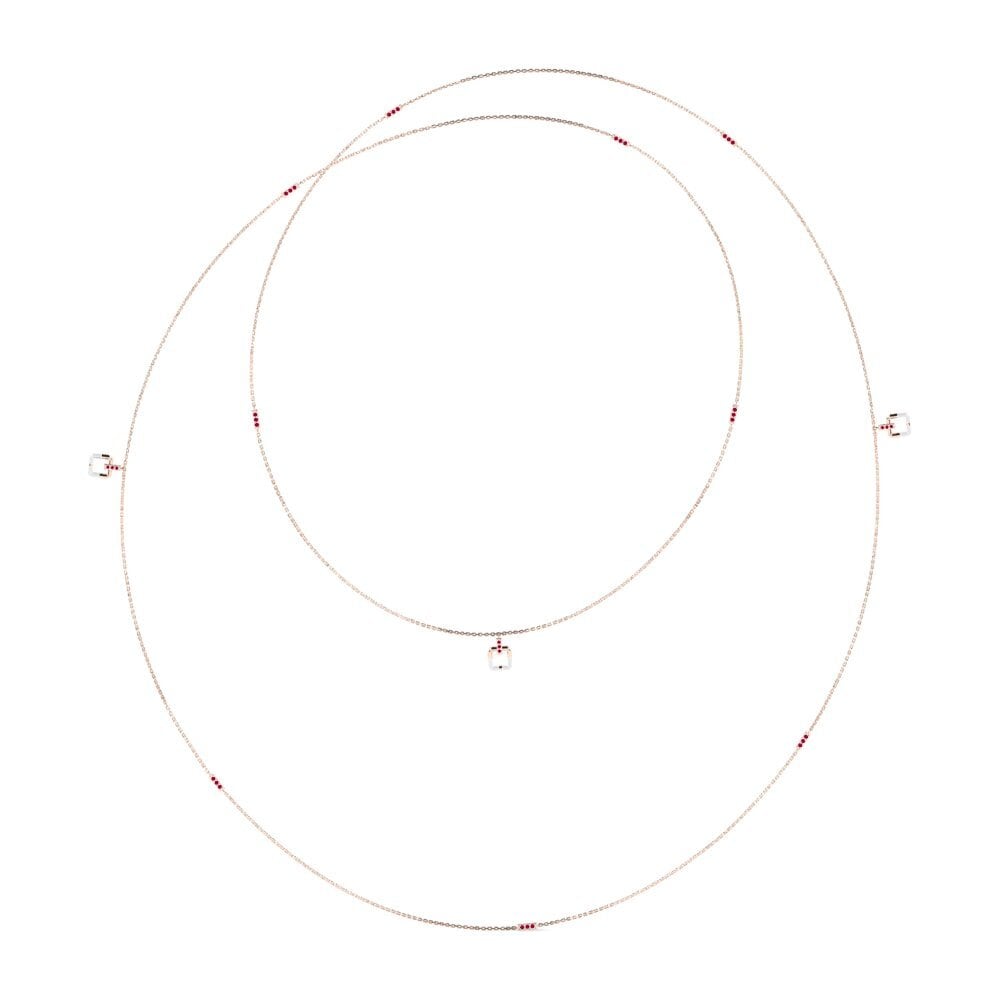 14ct Rose Gold Ruby Women's Necklace Acquire