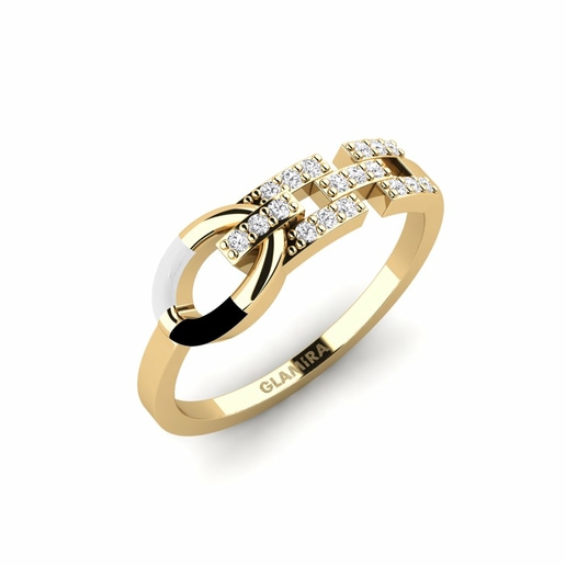 Ring Administration 585 Yellow Gold & White Sapphire